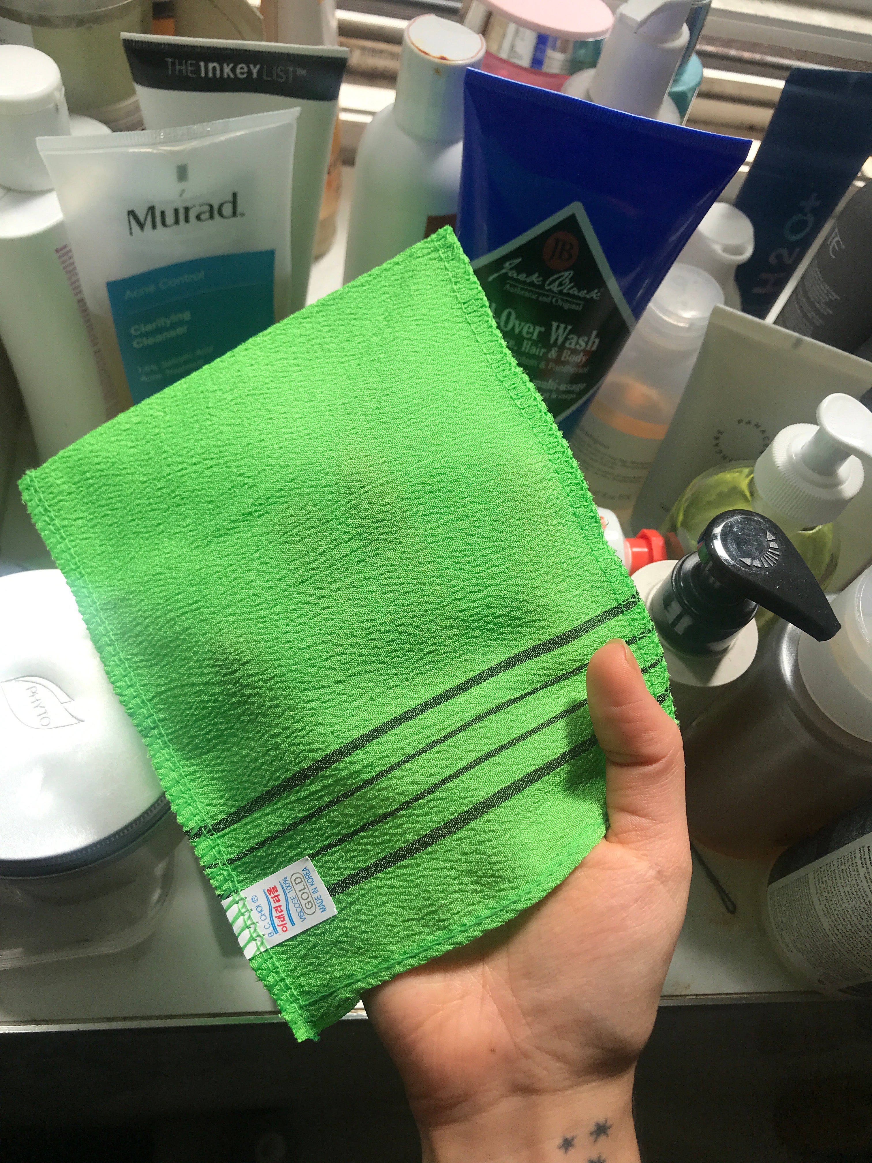 Double-sided Korean Exfoliating Bath Washcloth Wash Cloths Shower Skin Towel 